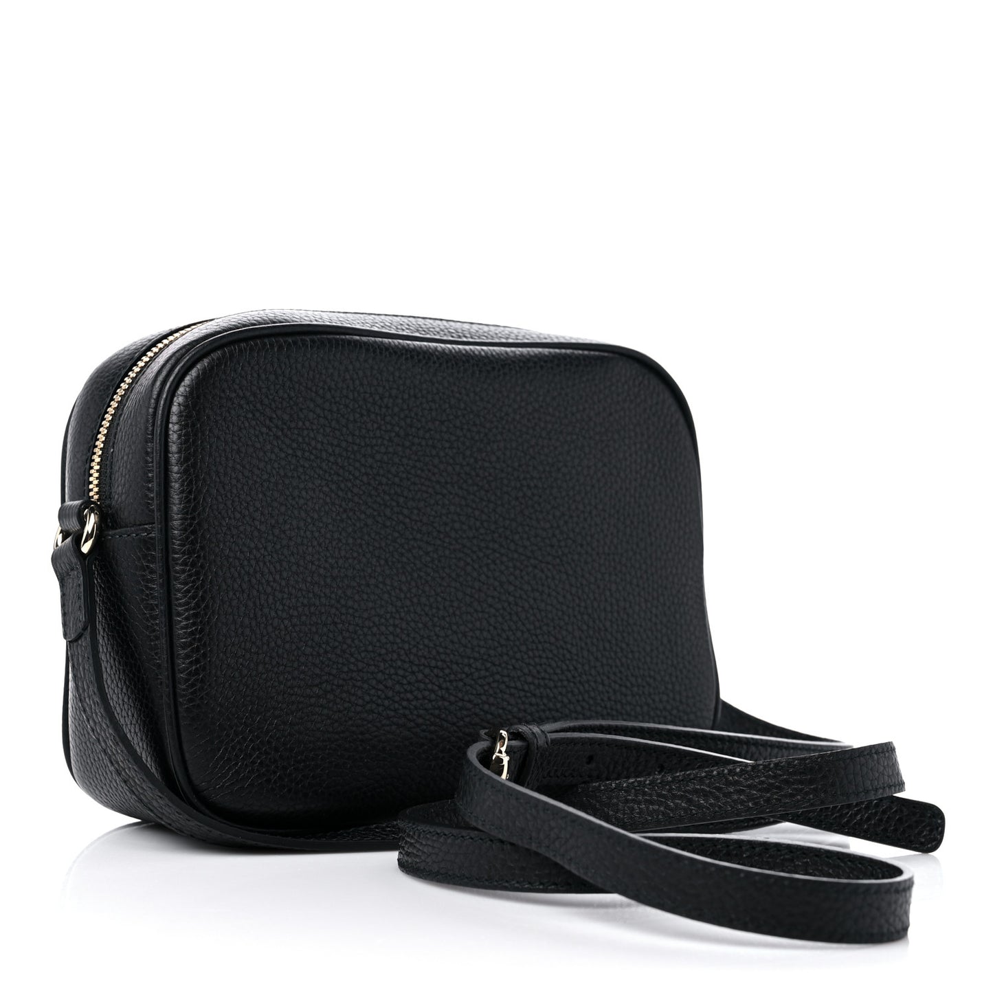 Pebbled Calfskin Small Soho Disco Bag Black