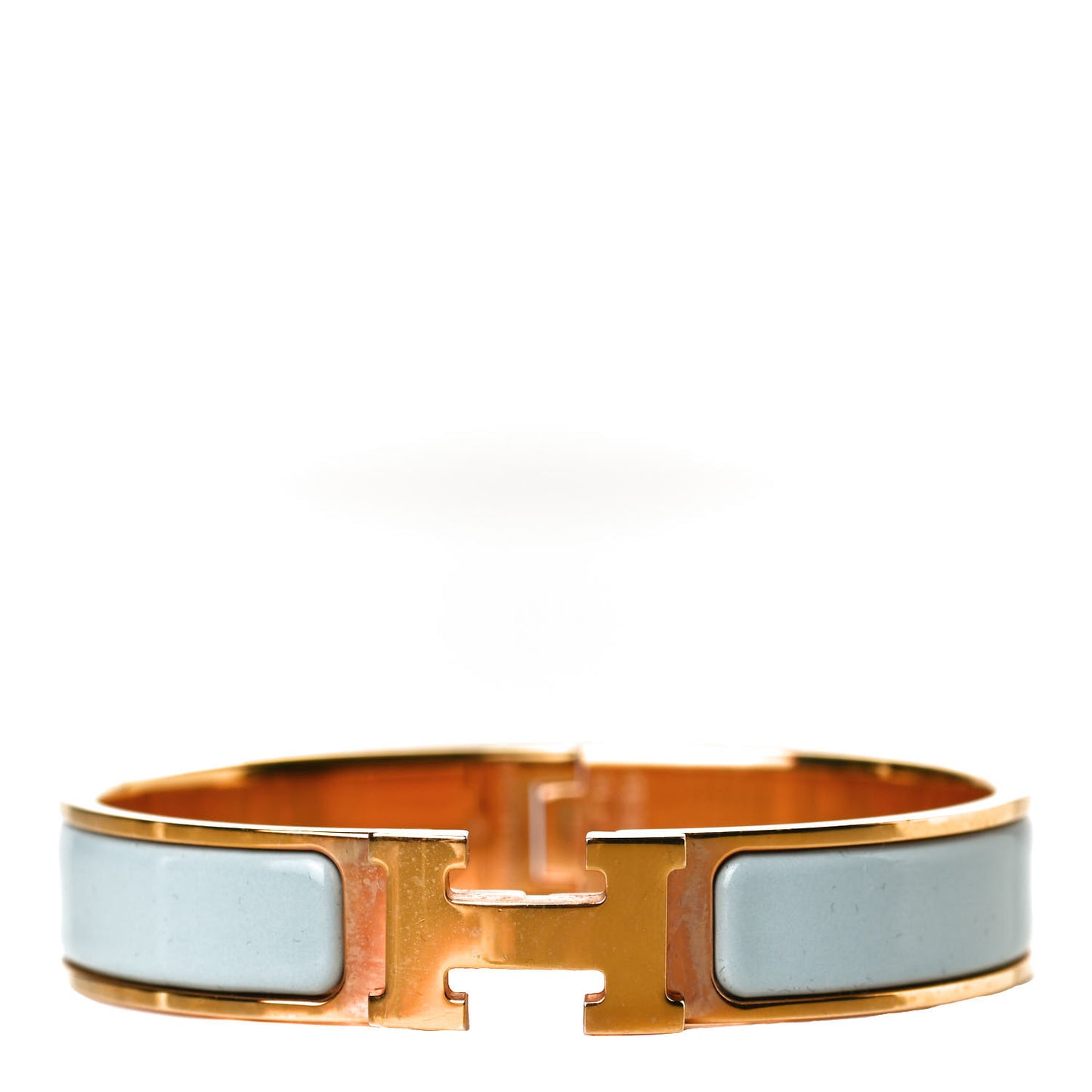 Enamel Narrow Clic Clac H Bracelet PM Vert Argile