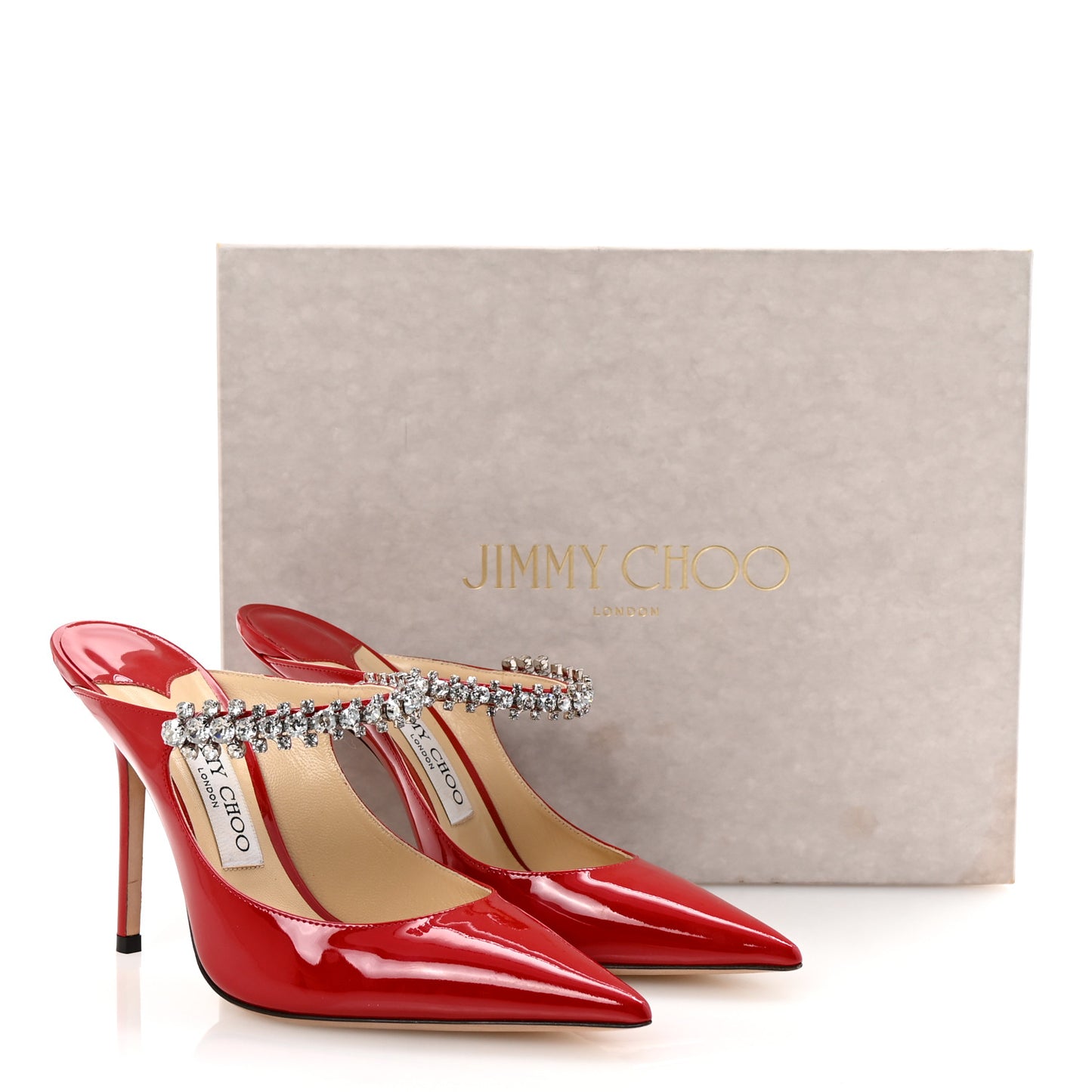 Patent Crystal Bing 100 Pumps 38 Red