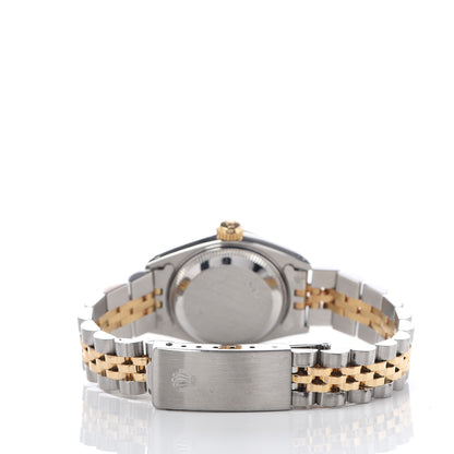 Rolex Stainless Steel 18K Yellow Gold Diamond Turquoise 26mm Oyster Perpetual Datejust Watch 69173 4 of 6
