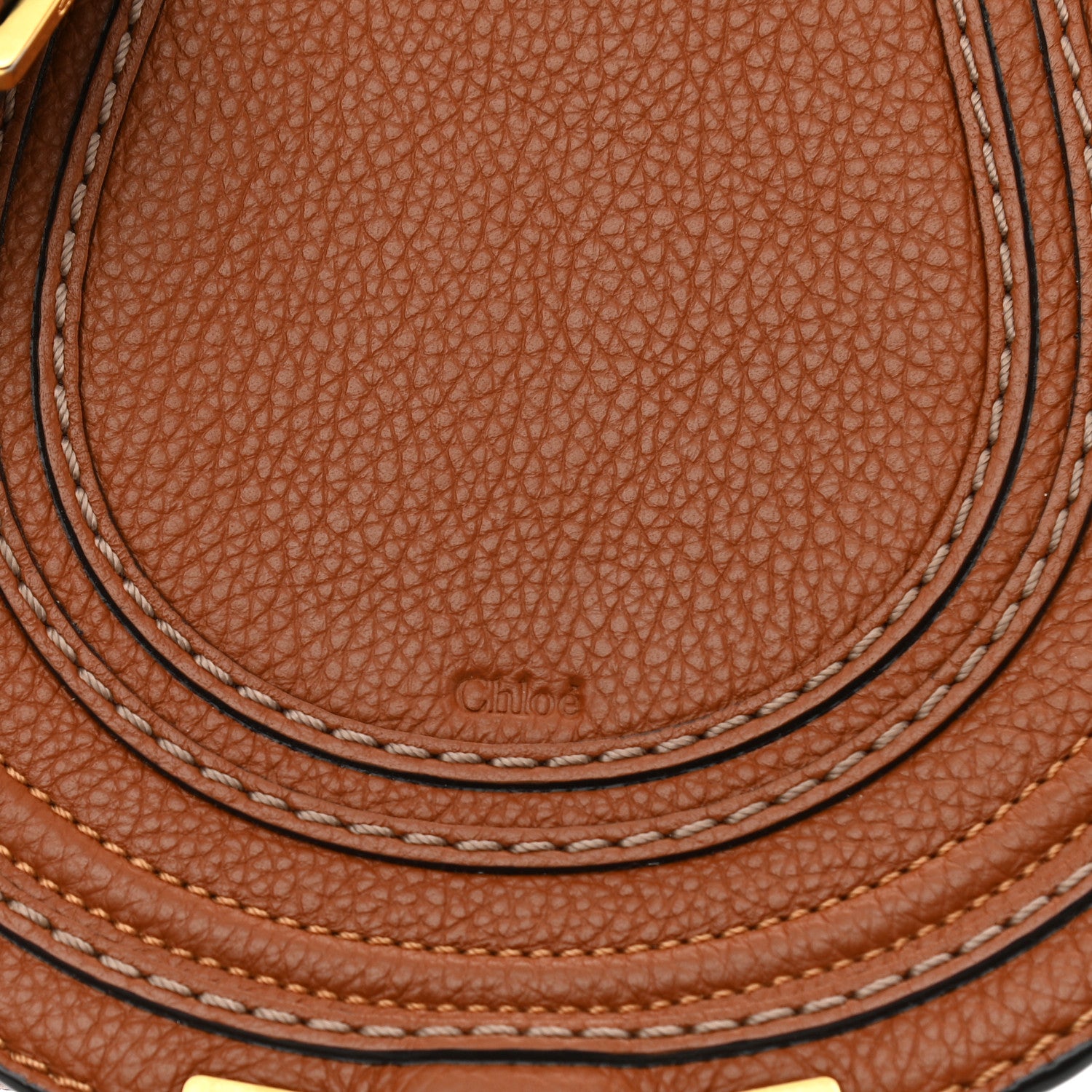 Chloe Calfskin Mini Marcie Round Crossbody Bag Tan 9 of 12