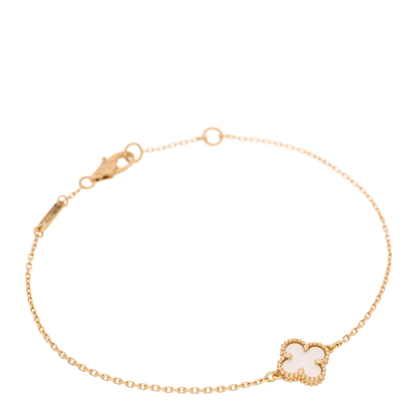 18K Yellow Gold Mother of Pearl Sweet Alhambra Bracelet