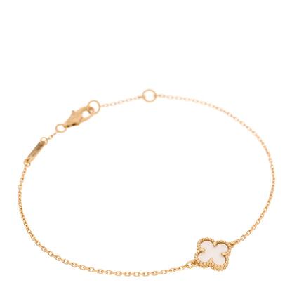Van Cleef & Arpels 18K Yellow Gold Mother of Pearl Sweet Alhambra Bracelet 1 of 5