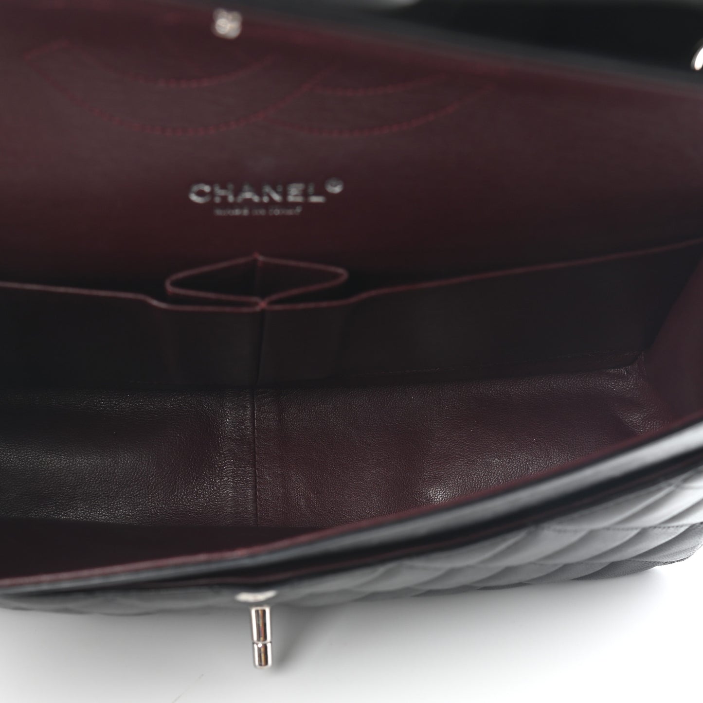 Lambskin Quilted Jumbo Double Flap Black