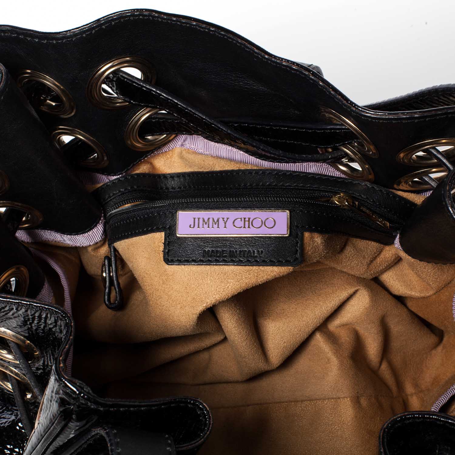 Jimmy Choo Crushed Patent Riki Bag Black 6 of 8