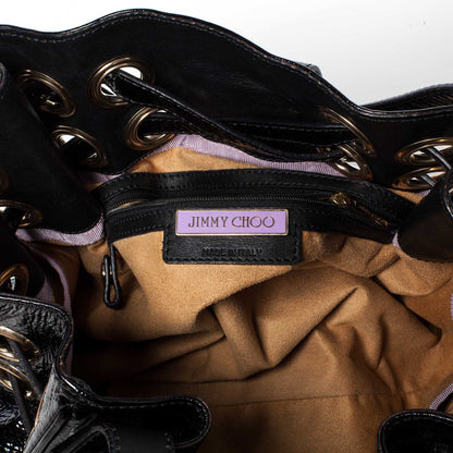 Jimmy Choo Crushed Patent Riki Bag Black 6 of 8