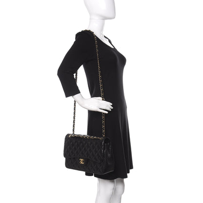 Chanel Lambskin Quilted Jumbo Double Flap Black 3 of 12