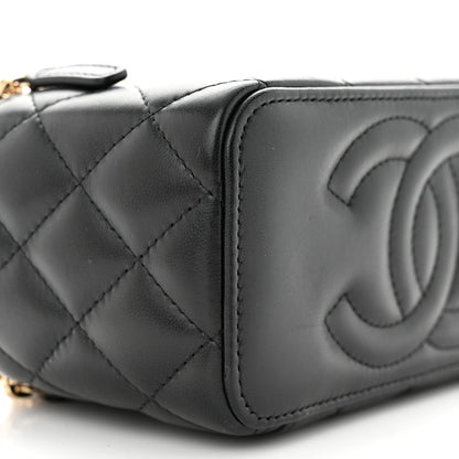 Chanel Lambskin Quilted Small Pillow Crush Vanity Case With Chain Black 9 of 11