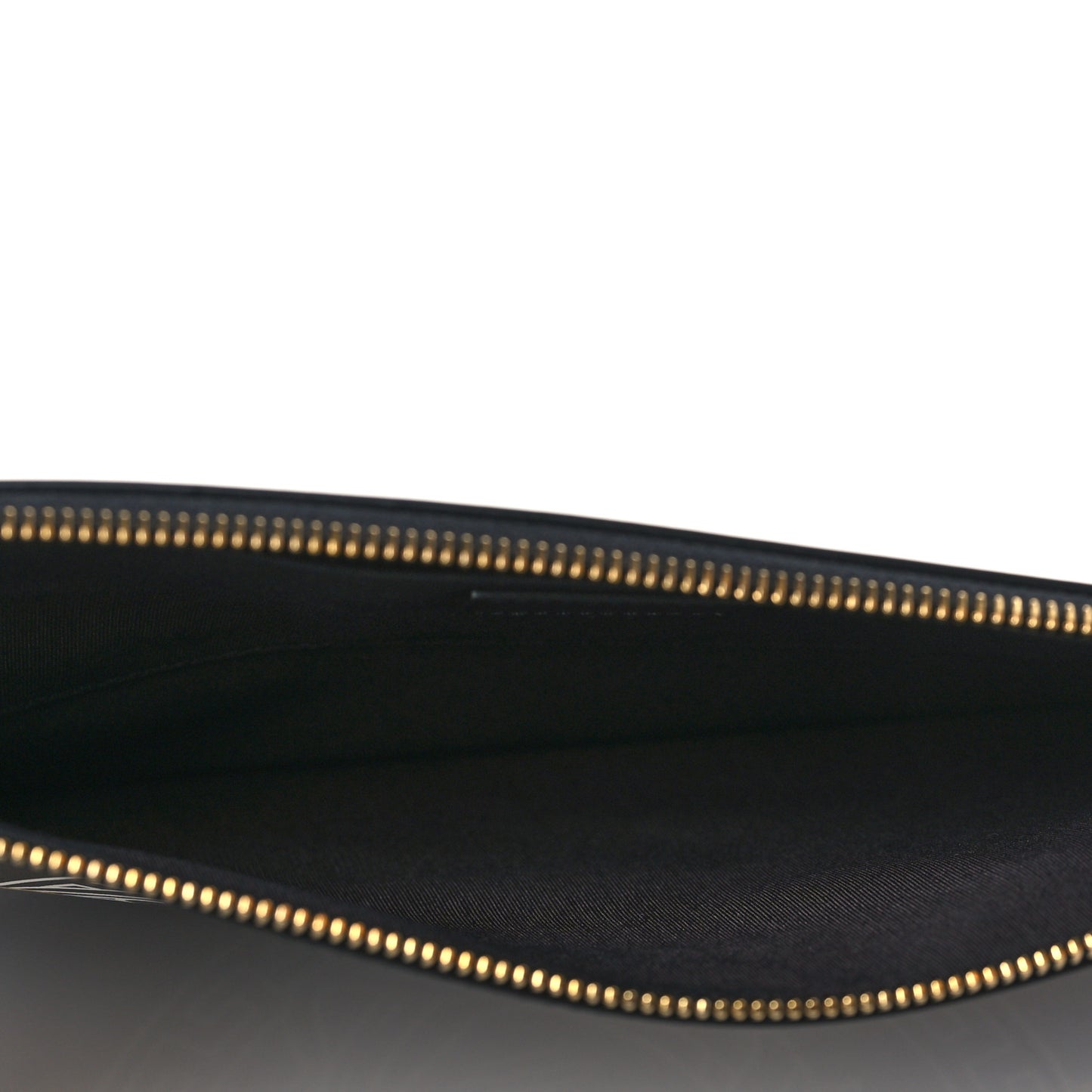 Calfskin Medusa Print Zip Pouch Black