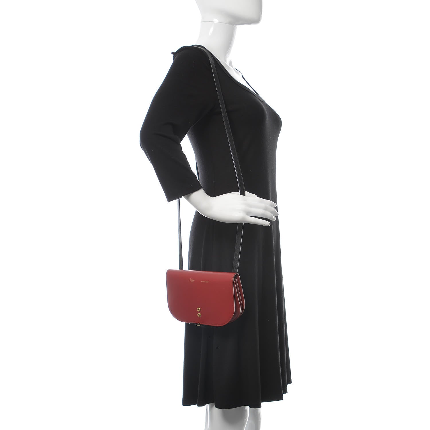 Celine Box Calfskin Multifunction Strap Wallet Coquelicot 2 of 10