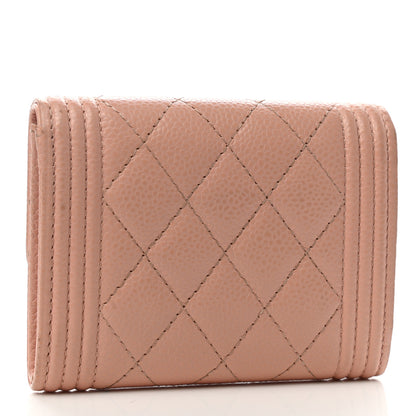 Chanel Caviar Quilted Boy Flap Card Holder Beige 3 of 9