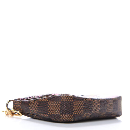 Louis Vuitton Damier Ebene 2019 Christmas Animation Mini Pochette Accessories Red 4 of 8