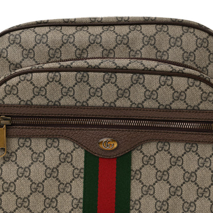 Gucci Soft GG Supreme Monogram Textured Dollar Calfskin Web Ophidia Pouch Pocket Belt Bag Beige Ebony New Acero Black 9 of 14