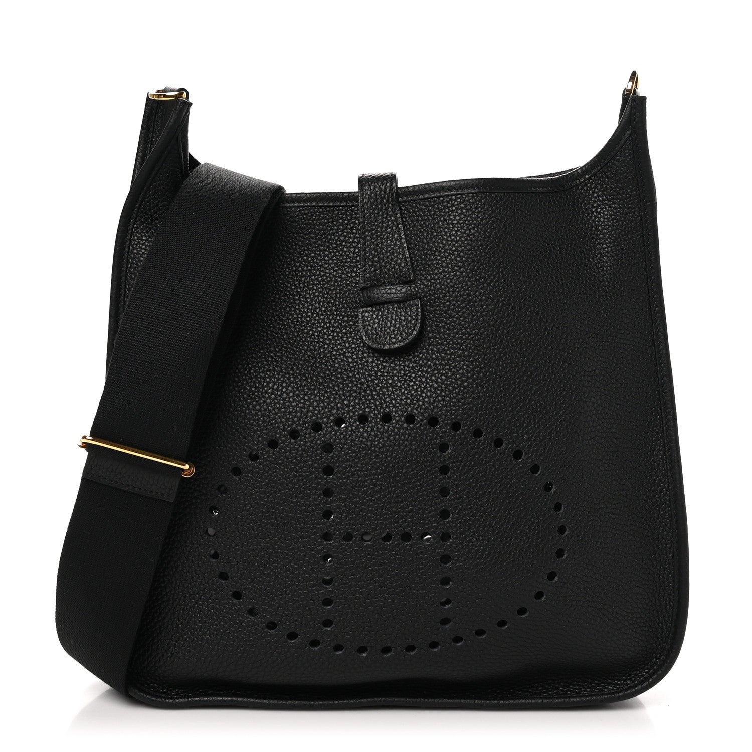 Hermes Taurillon Clemence EVELYNE III GM Black 1 of 10