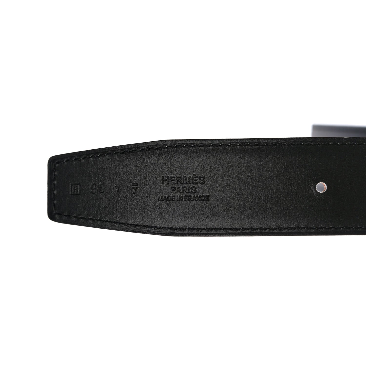 Hermes Box Chamonix 32mm Martelee H Belt 90 Black Gold 4 of 10