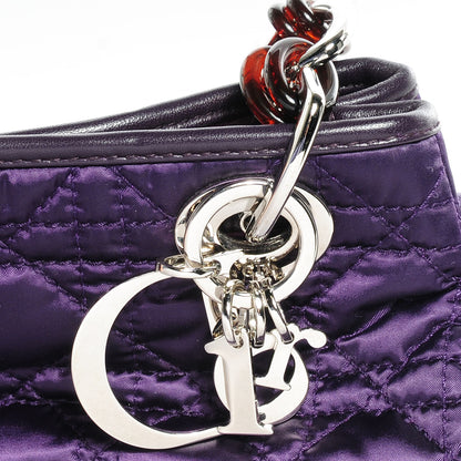 Christian Dior Satin Cannage Charming Lock Flap Bag Purple 8 of 8