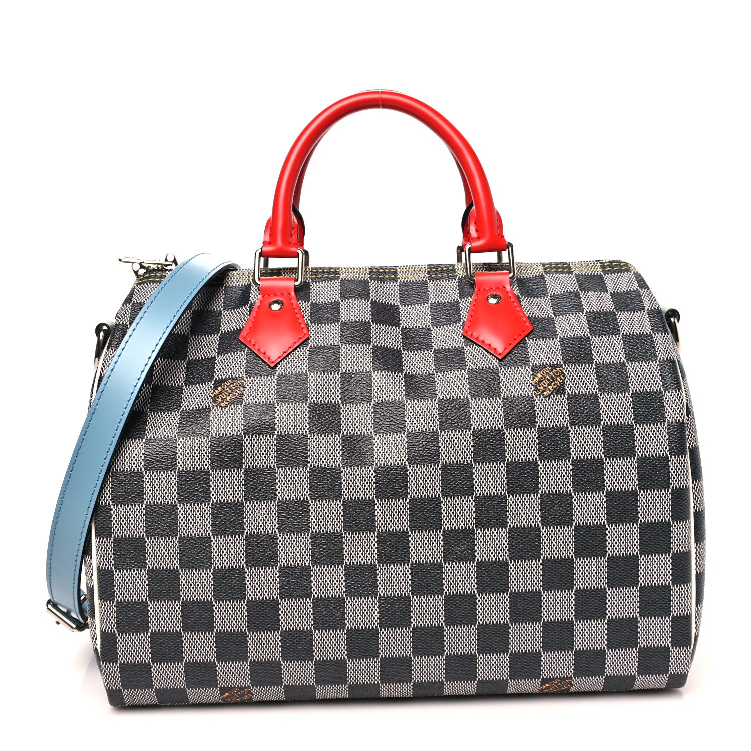 Louis Vuitton Damier Speedy Bandouliere 30 Black White 1 of 8