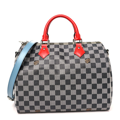 Louis Vuitton Damier Speedy Bandouliere 30 Black White 1 of 8