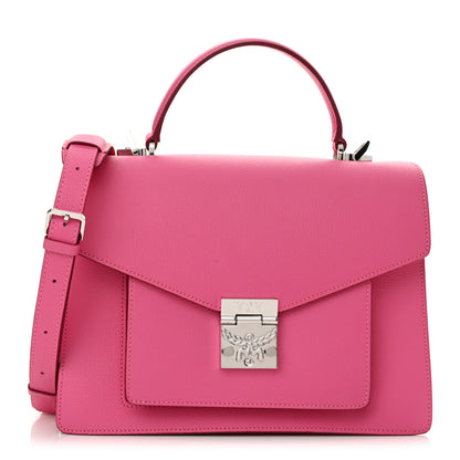 MCM Grained Calfskin Medium Patricia Satchel Sugar Pink 1 of 11