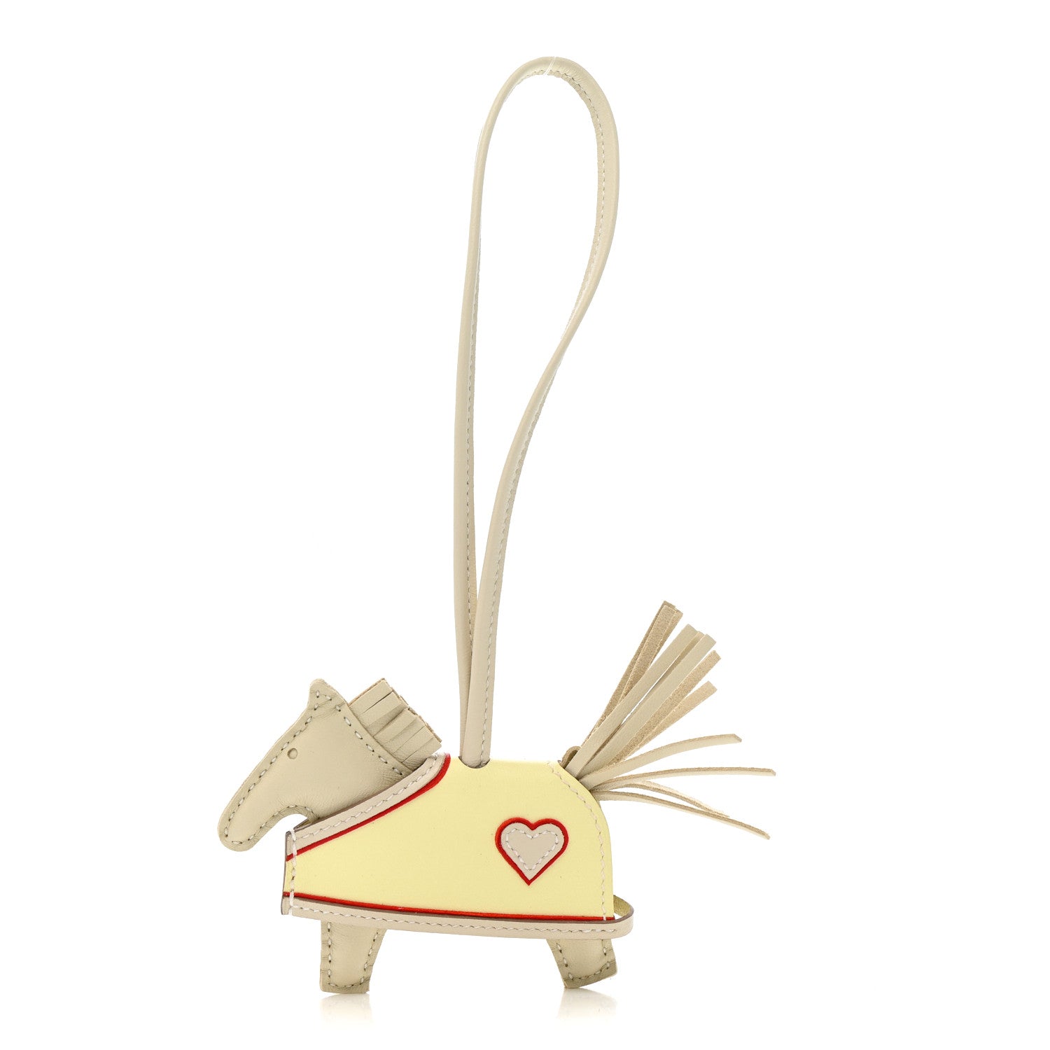 Hermes Milo Lambskin Grigri Rodeo Robeo Coeur Bag Charm PM Craie Jaune Milton Rouge Radieux 1 of 5