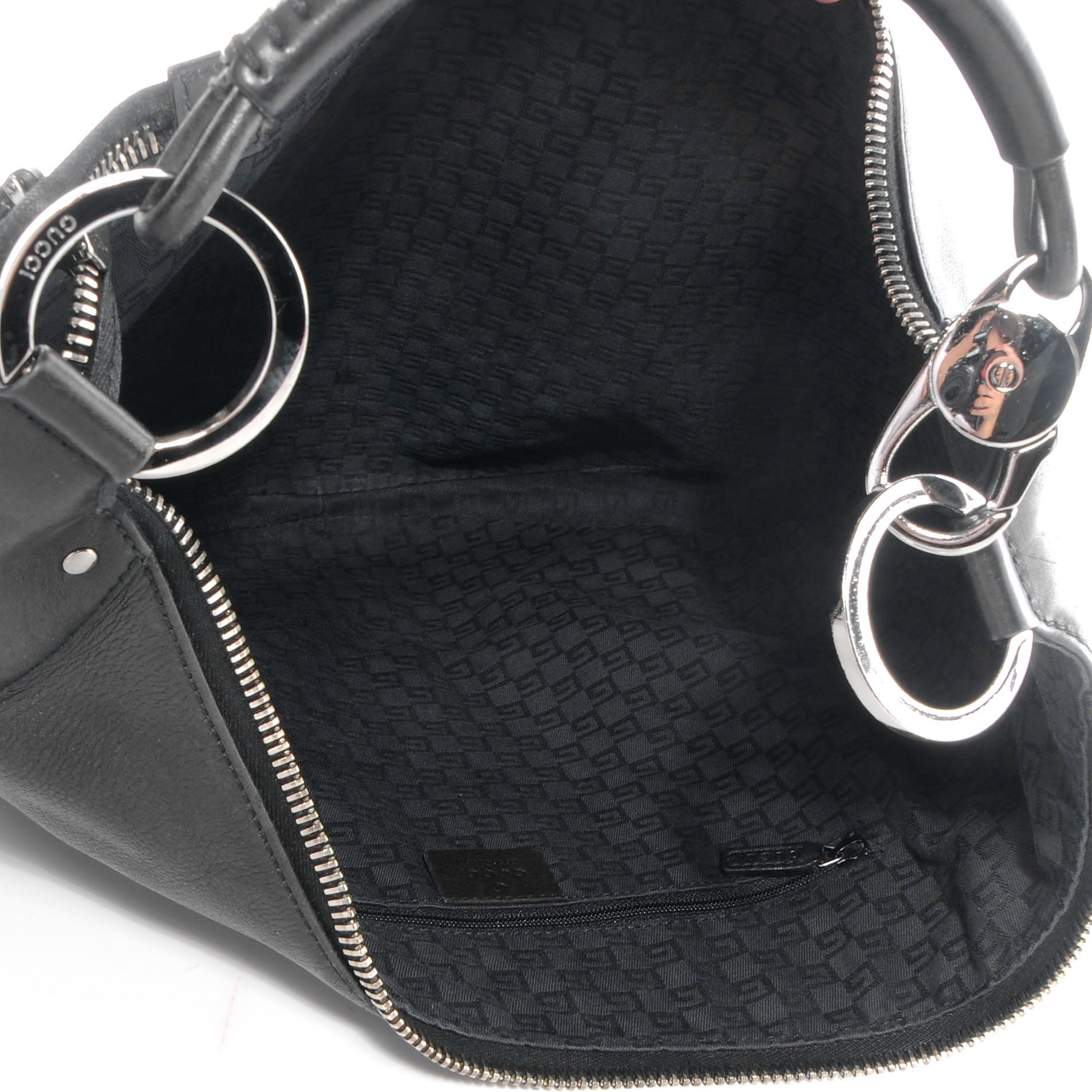 Gucci Leather Moon Hobo Black 5 of 9