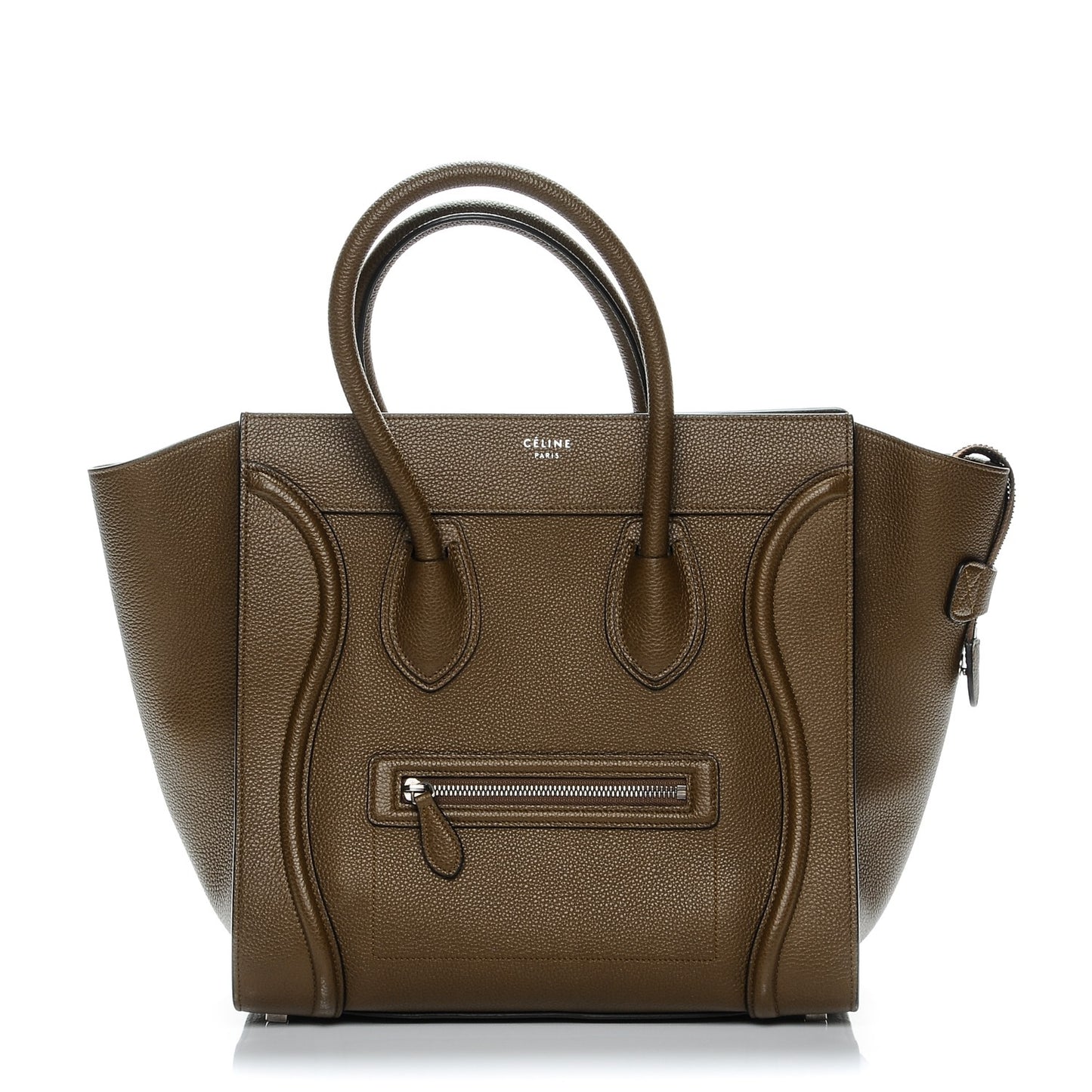 Drummed Calfskin Mini Luggage Moss Green