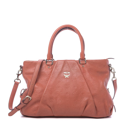 MCM Calfskin Ottomar Monogram Tote Hot Coral 1 of 14