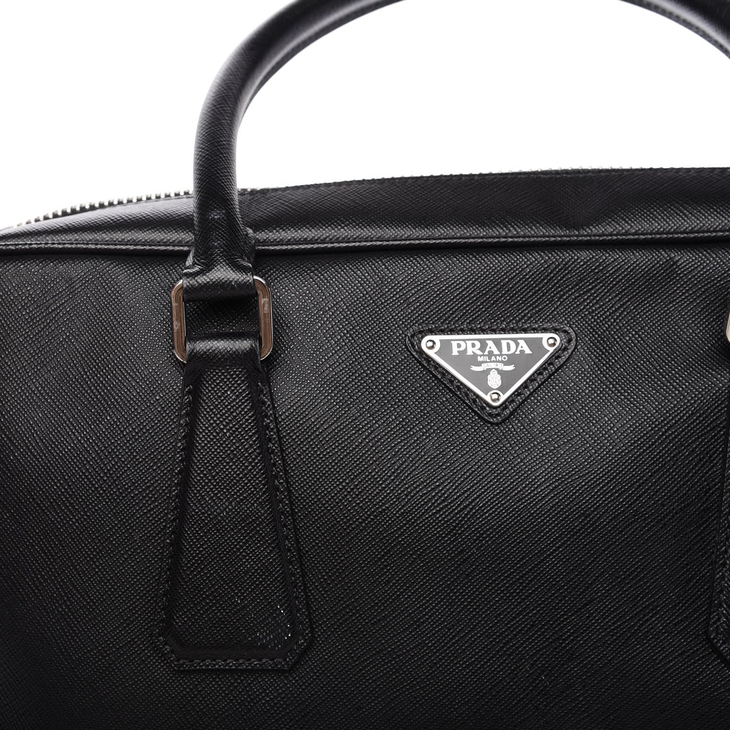 Prada Saffiano Travel Briefcase Black 12 of 14