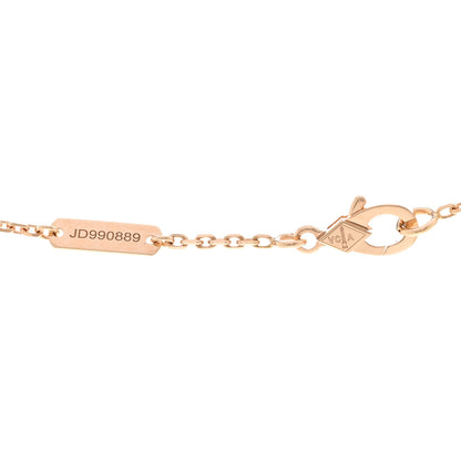 Van Cleef & Arpels 18K Rose Gold Diamond Silver Obsidian Vintage Alhambra Pendant Necklace 5 of 5