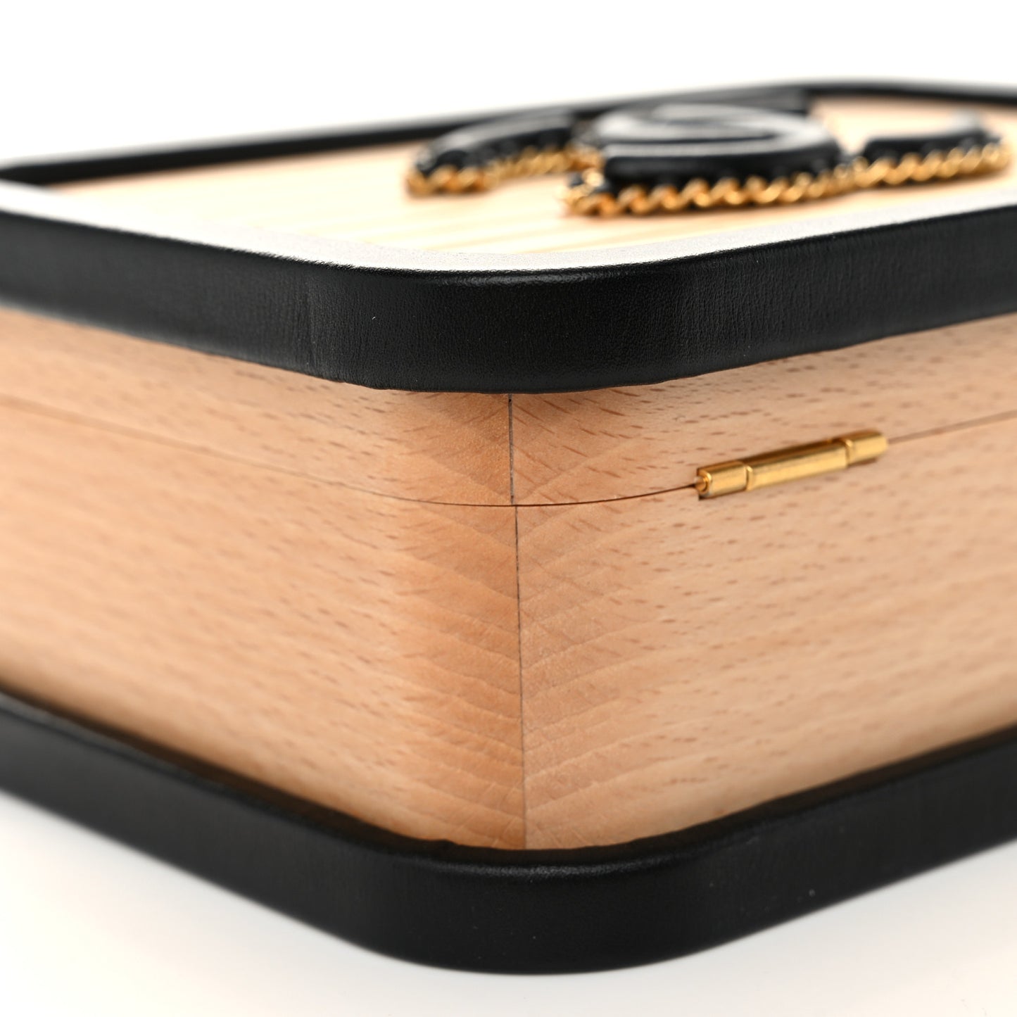 Beech Wood Lambskin Small CC Vanity Case Black