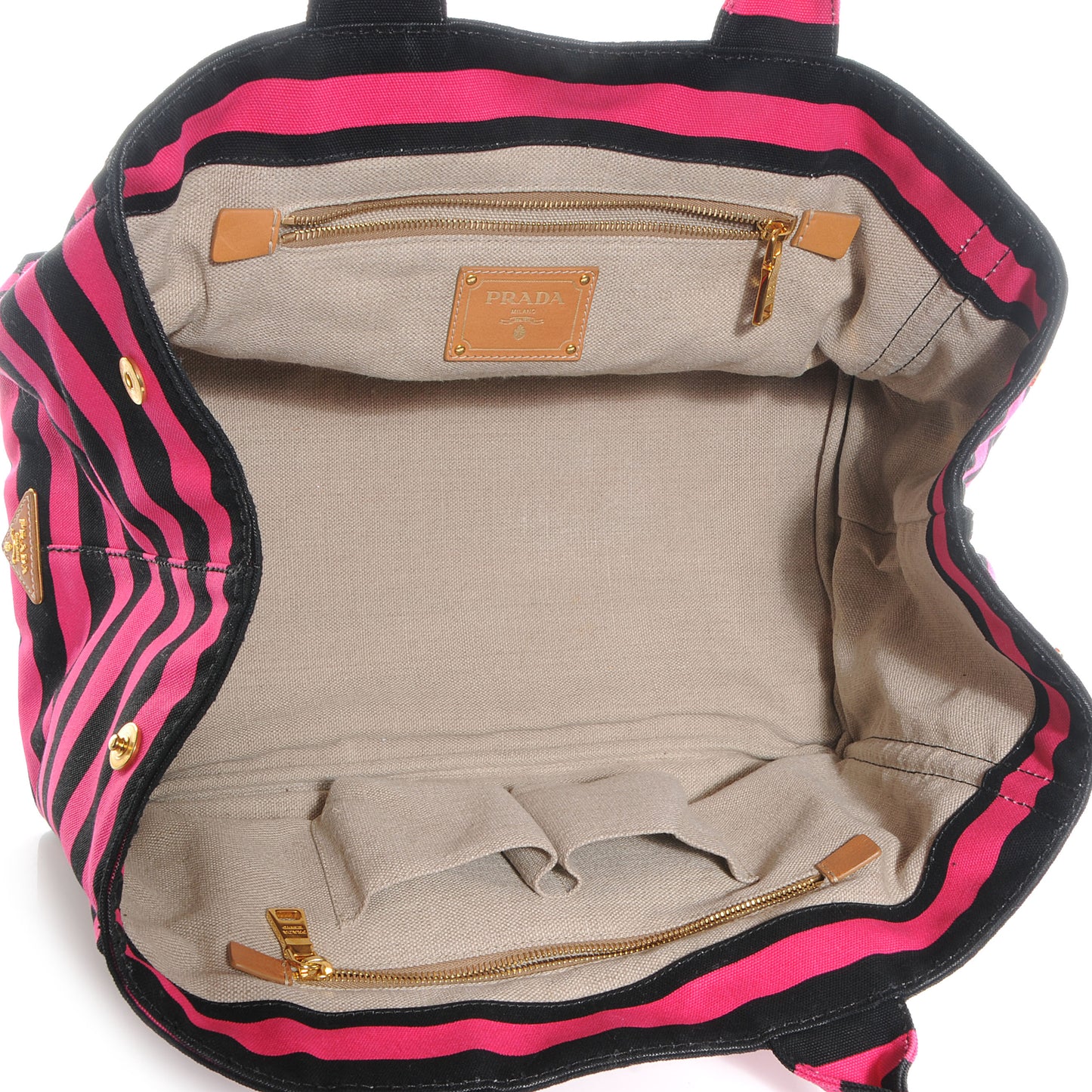 Canapa Striped Tote Fuxia