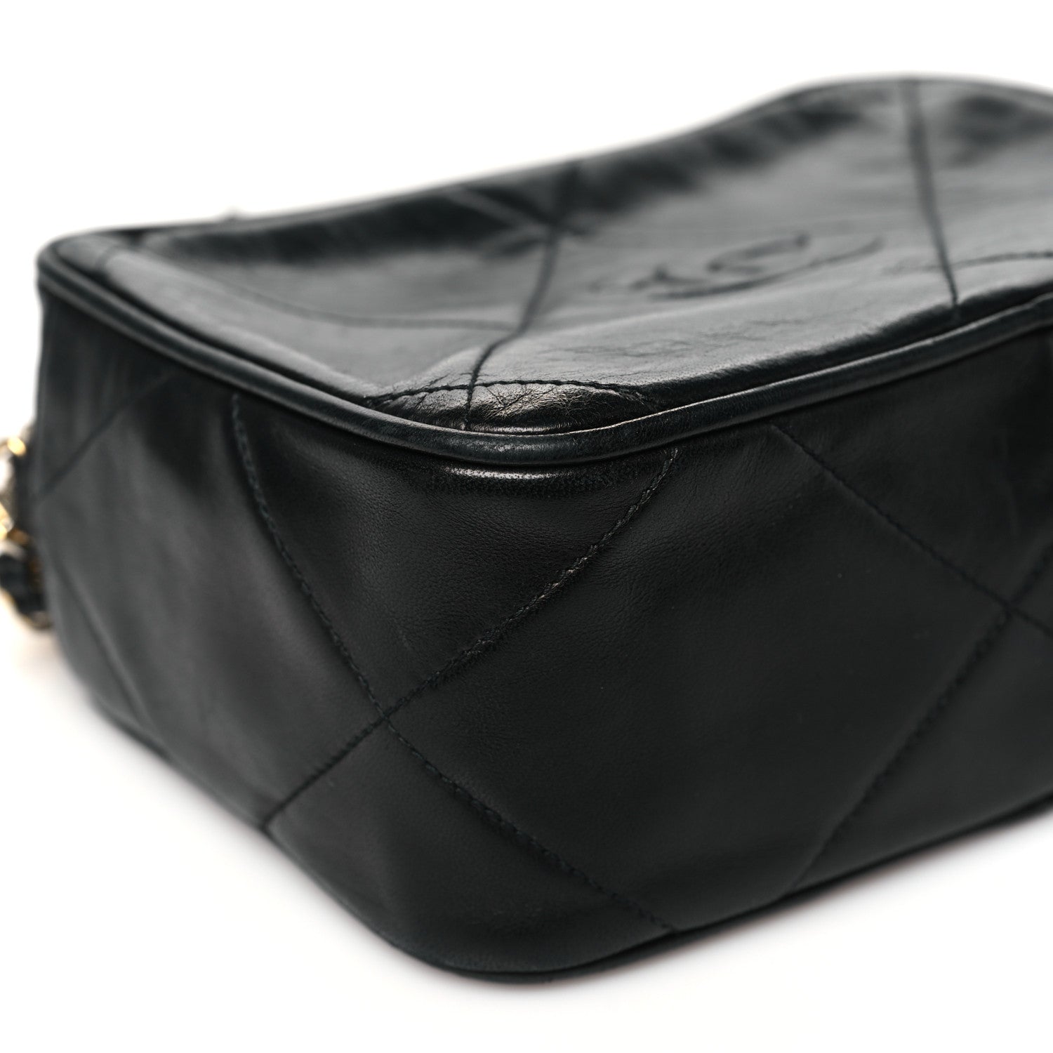 Chanel Lambskin Quilted CC Tassel Camera Case Black 9 of 11