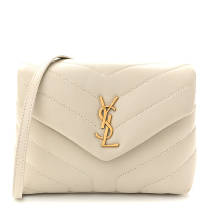Saint Laurent Calfskin Y Quilted Monogram Toy Loulou Crossbody Bag Crema Soft 1 of 10