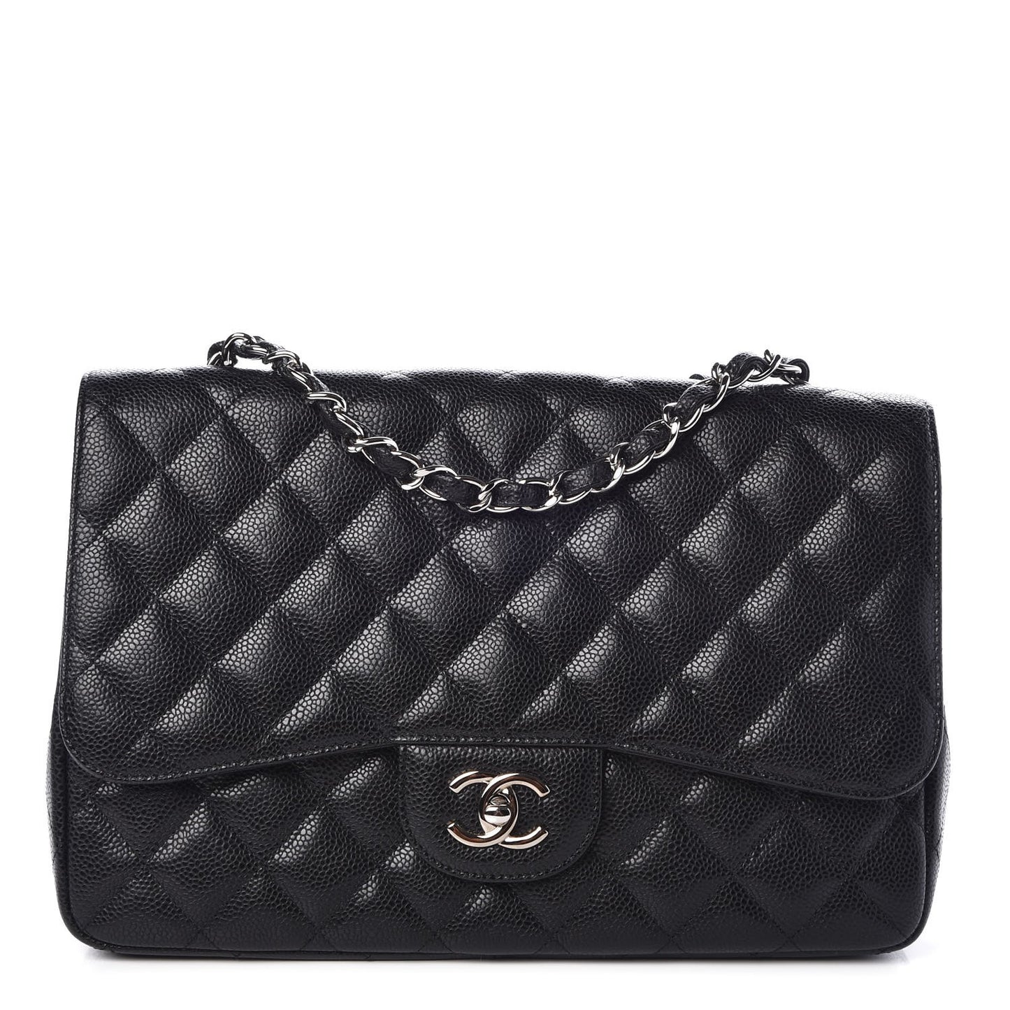 Caviar Quilted Jumbo Single Flap Black