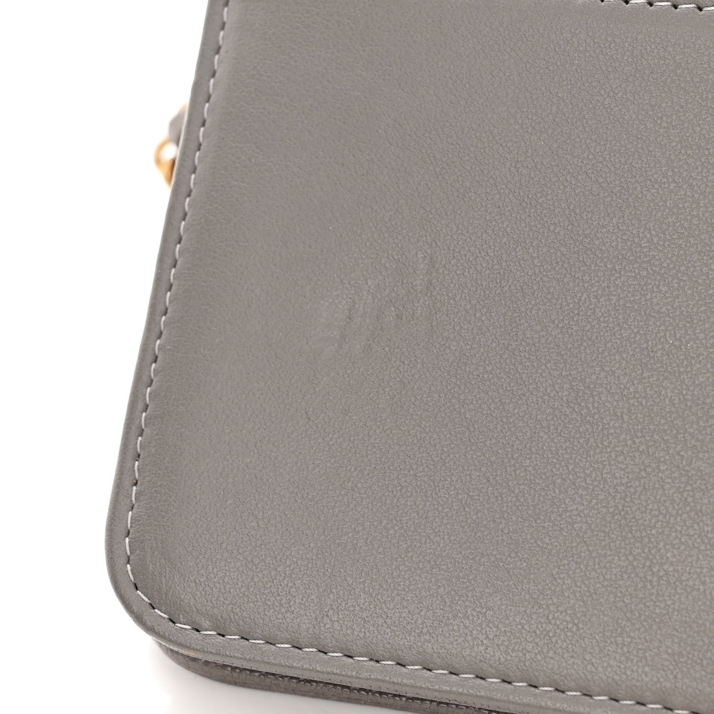 Caviar Quilted Boy Wallet On Chain WOC Grey