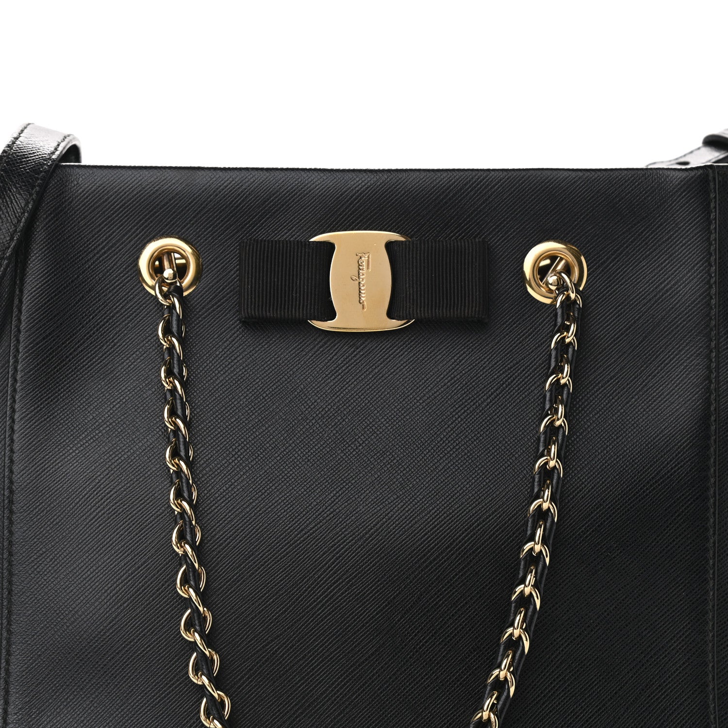Salvatore Ferragamo Calfskin Vany Bag Black 7 of 10