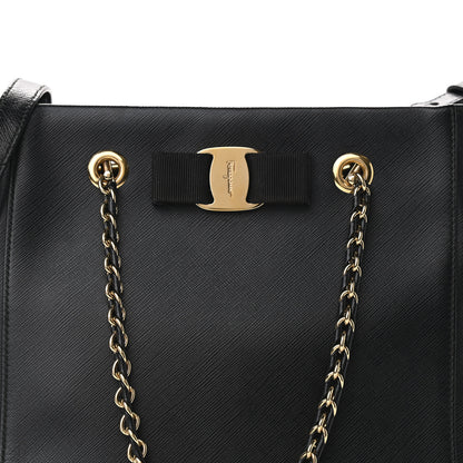 Salvatore Ferragamo Calfskin Vany Bag Black 7 of 10