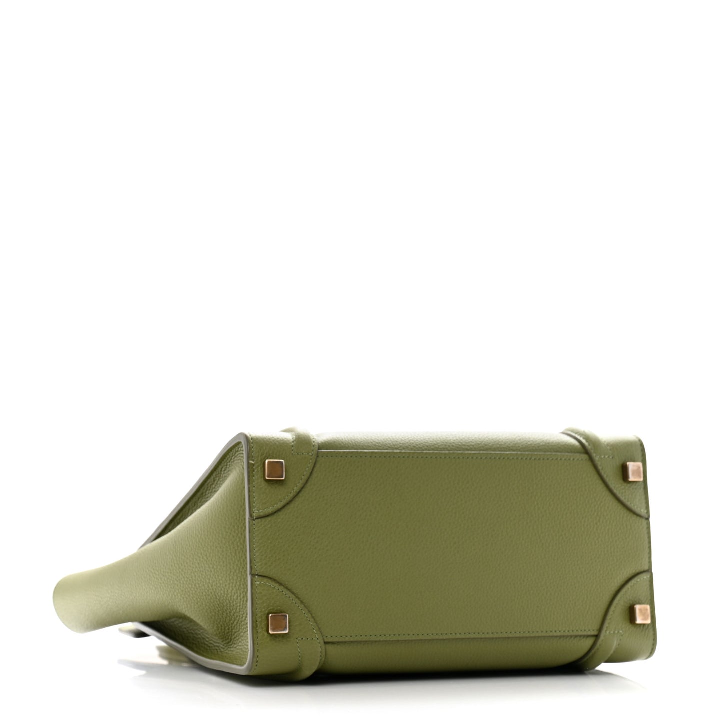 Drummed Calfskin Micro Luggage Light Khaki