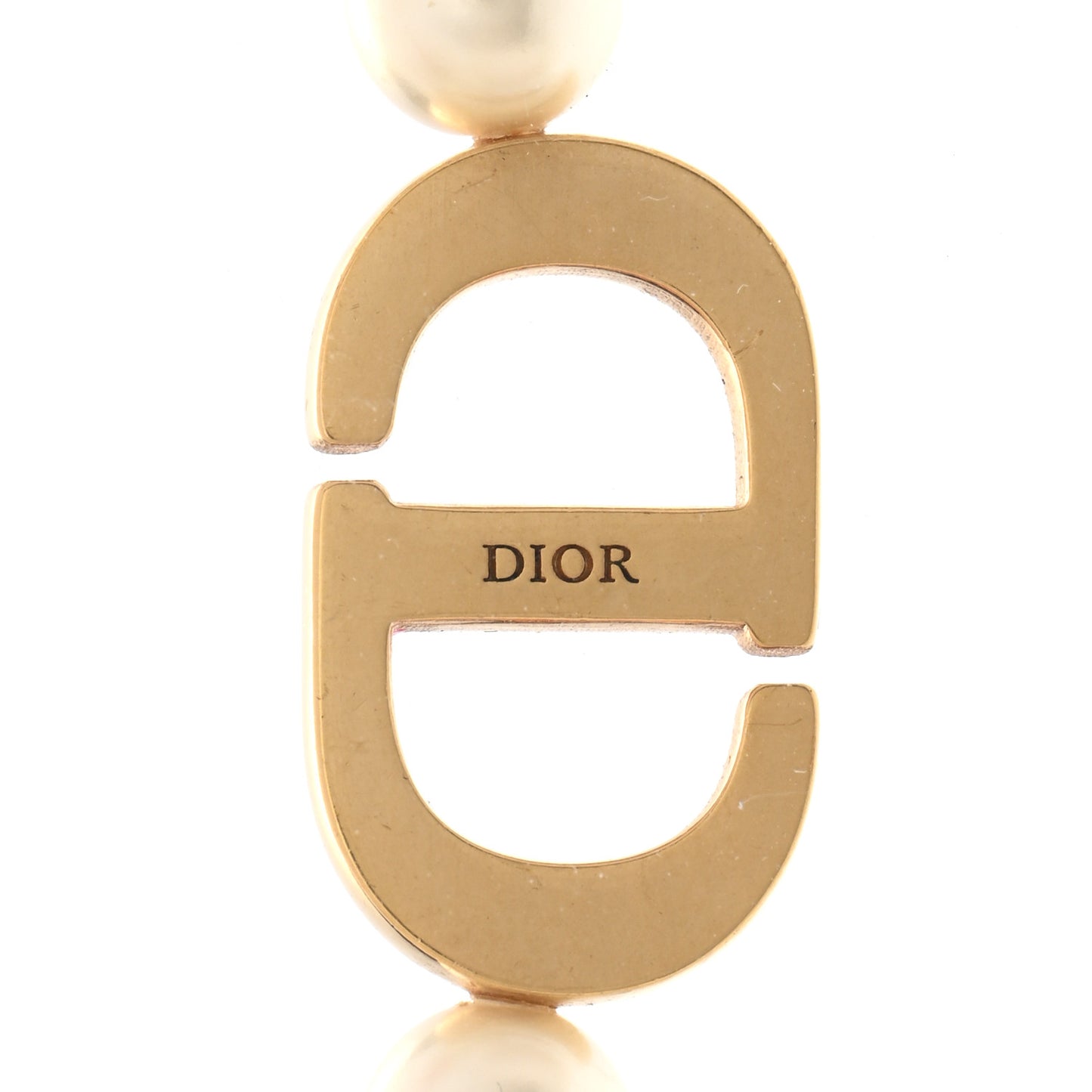 Metal Pearl CD Chain Choker Necklace Gold Pink