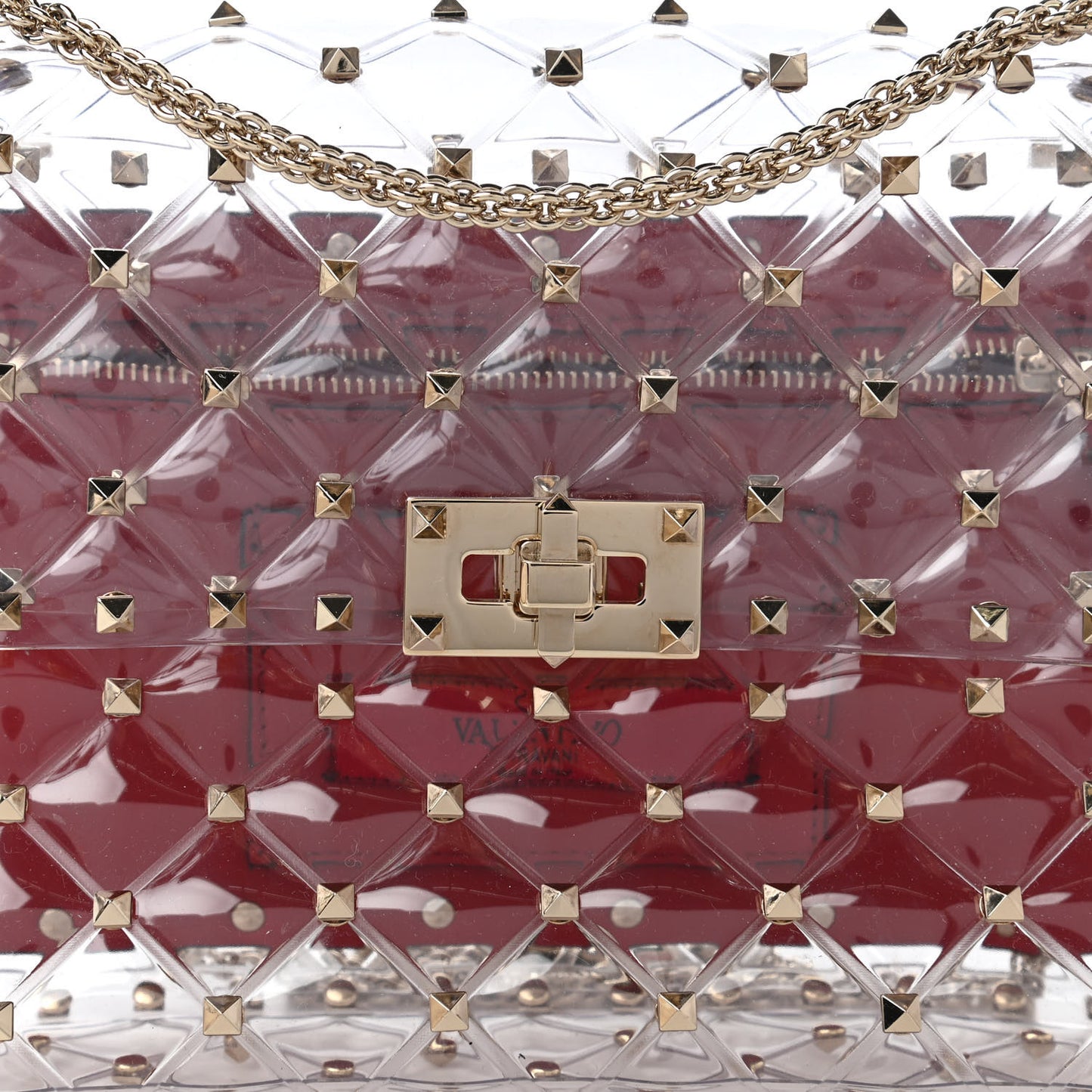 PVC Medium Rockstud Spike Shoulder Bag