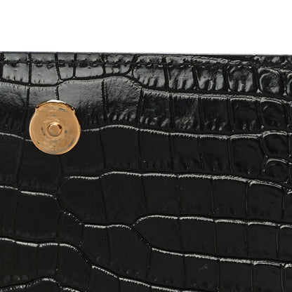 Saint Laurent Calfskin Crocodile Embossed Medium Monogram Sunset Black 10 of 10
