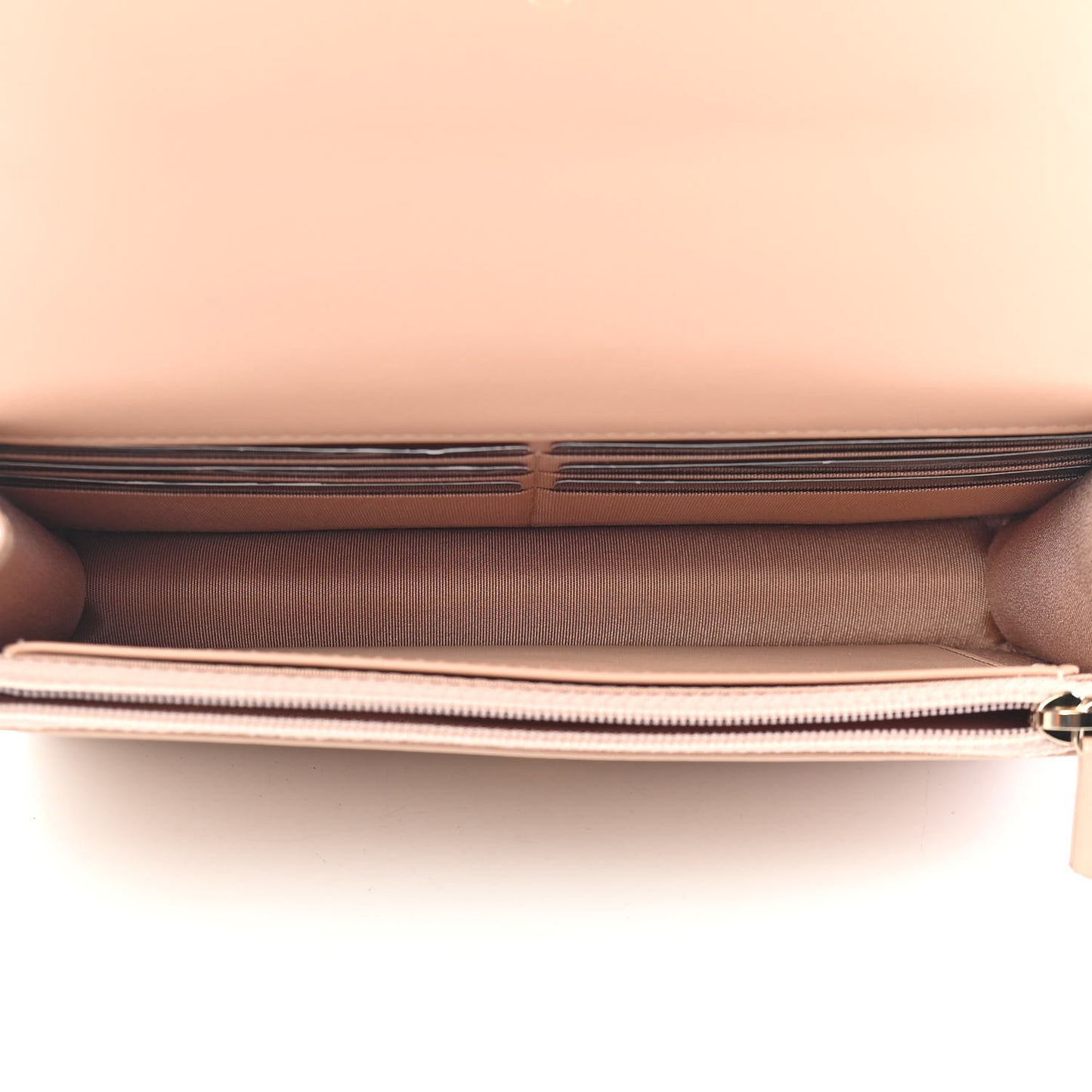 Calfskin Quilted Perfect Fit Wallet On Chain WOC Beige
