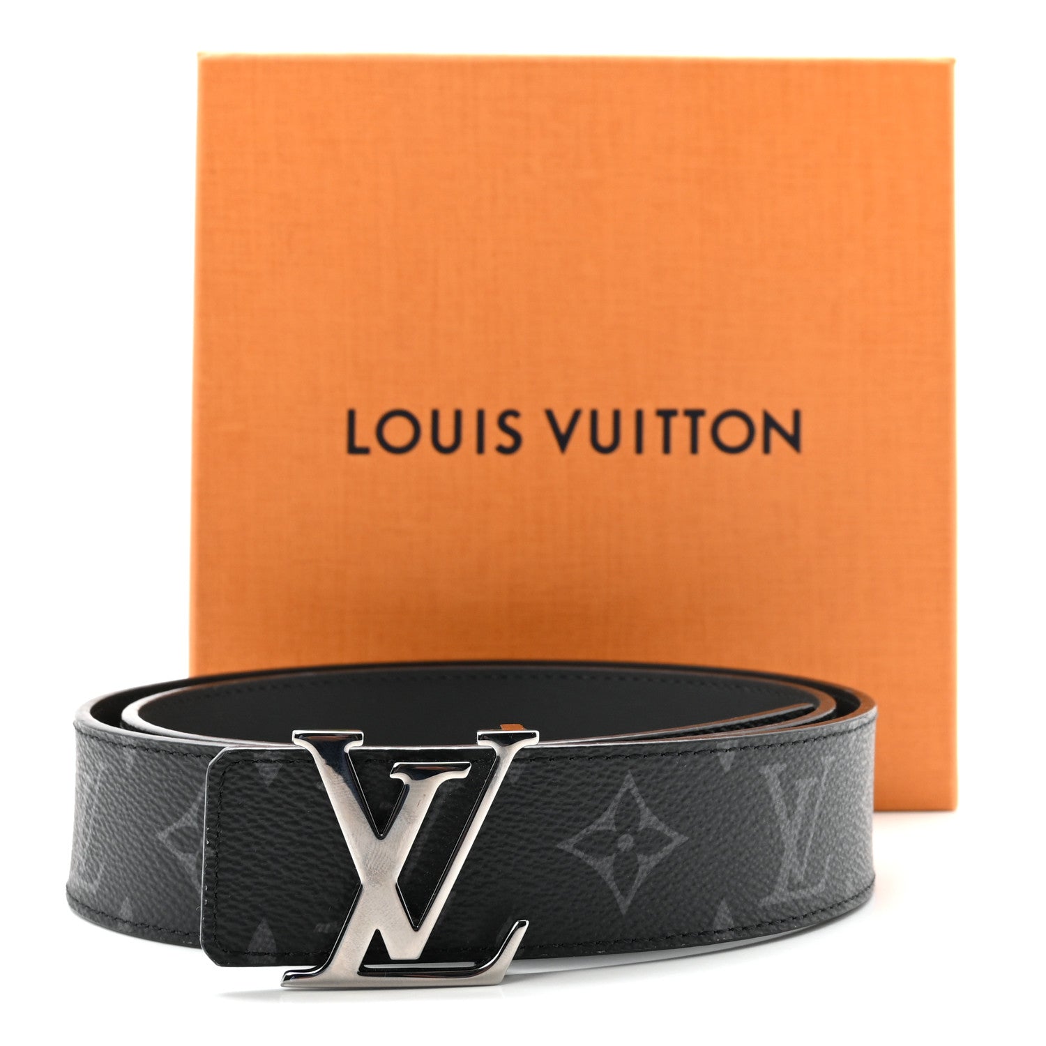 Louis Vuitton Calfskin Monogram Eclipse 40mm LV Initiales Reversible Belt 85 34 6 of 6