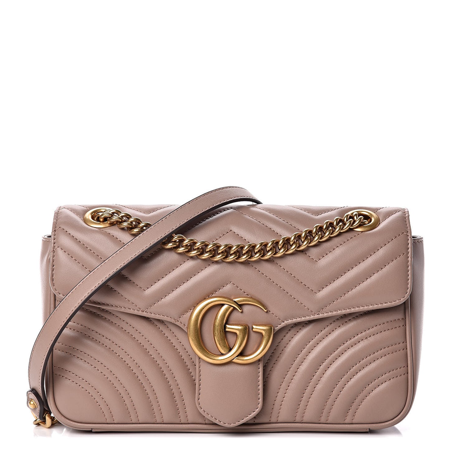 Calfskin Matelasse Small GG Marmont Shoulder Bag Porcelain Rose