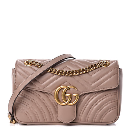 Gucci Calfskin Matelasse Small GG Marmont Shoulder Bag Porcelain Rose 1 of 9