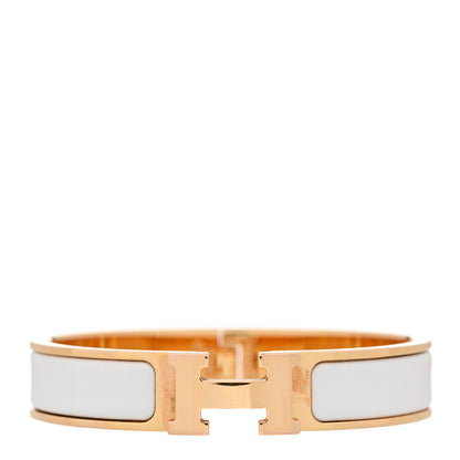 Hermes Enamel Narrow Clic Clac H Bracelet PM White 1 of 7