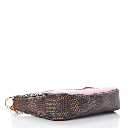 Louis Vuitton Damier Ebene 2019 Christmas Animation Mini Pochette Accessories Red 4 of 8