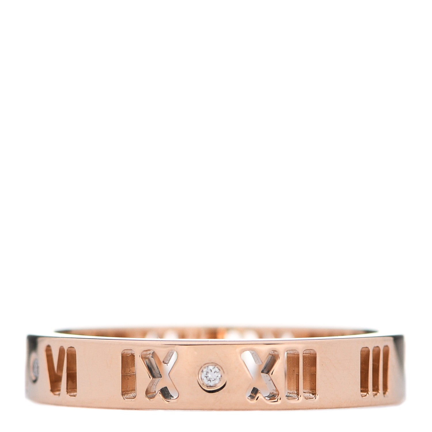 Tiffany 18K Rose Gold Diamond Atlas Pierced Ring 54 6.75 1 of 5