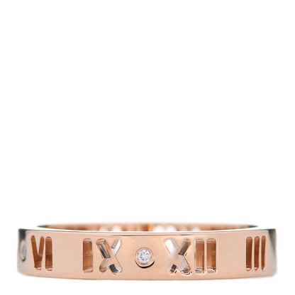 Tiffany 18K Rose Gold Diamond Atlas Pierced Ring 54 6.75 1 of 5