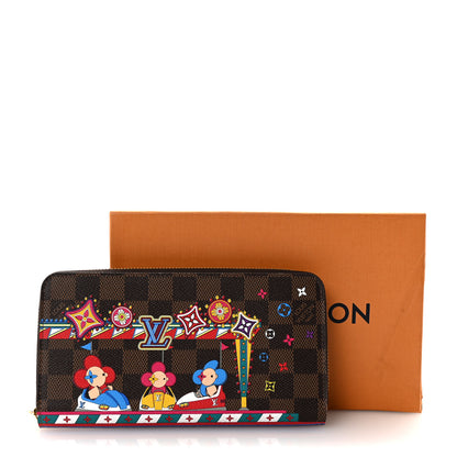 Louis Vuitton Damier Ebene 2020 Christmas Animation Bumper Cars Zippy Wallet Coquelicot 7 of 7